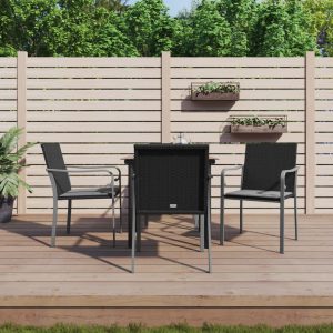 Set mobilier de grădină cu perne, 5 piese, poliratan și oțel