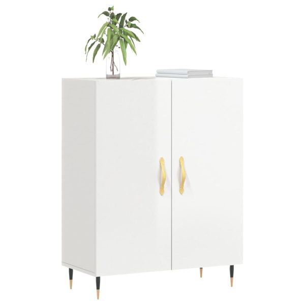 Dulap, alb extralucios, 69,5x34x90 cm, lemn compozit