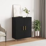 Dulap, negru, 69,5x34x90 cm, lemn compozit