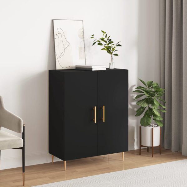 Dulap, negru, 69,5x34x90 cm, lemn compozit