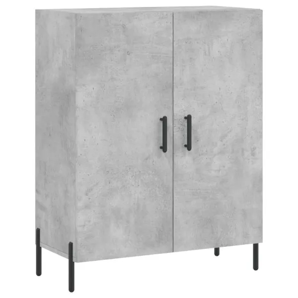 Dulap, gri beton, 69,5x34x90 cm, lemn compozit