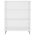 Bibliotecă, alb extralucios, 69,5×32,5×90 cm, lemn prelucrat