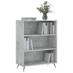 Bibliotecă, gri beton, 69,5×32,5×90 cm, lemn compozit