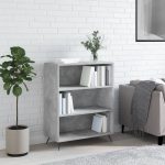 Bibliotecă, gri beton, 69,5×32,5×90 cm, lemn compozit