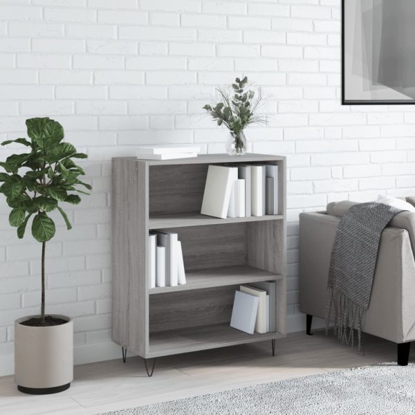 Bibliotecă, sonoma gri, 69,5×32,5×90 cm, lemn compozit
