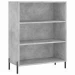 Dulap cu rafturi, gri beton, 69,5×32,5×90 cm, lemn compozit