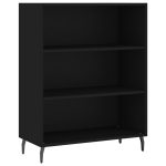 Dulap cu rafturi, negru, 69,5×32,5×90 cm, lemn compozit
