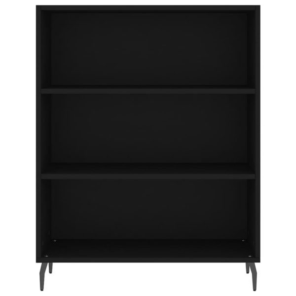 Dulap cu rafturi, negru, 69,5×32,5×90 cm, lemn compozit