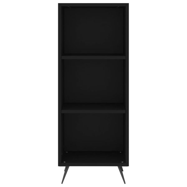 Dulap cu rafturi, negru, 34,5×32,5×90 cm, lemn compozit