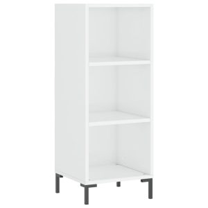 Servantă, alb extralucios, 34,5×32,5×90 cm, lemn compozit