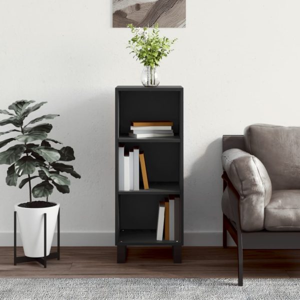 Servantă, negru, 34,5×32,5×90 cm, lemn compozit