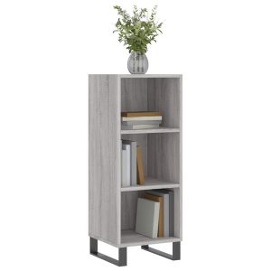 Servantă, gri sonoma, 34,5×32,5×90 cm, lemn compozit