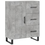 Servantă, gri beton, 69,5x34x90 cm, lemn compozit