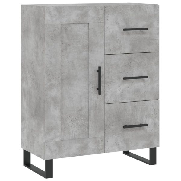 Servantă, gri beton, 69,5x34x90 cm, lemn compozit