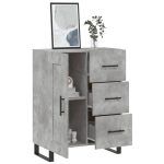 Servantă, gri beton, 69,5x34x90 cm, lemn compozit