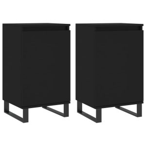 Dulapuri, 2 buc., negru, 40x35x70 cm, lemn prelucrat