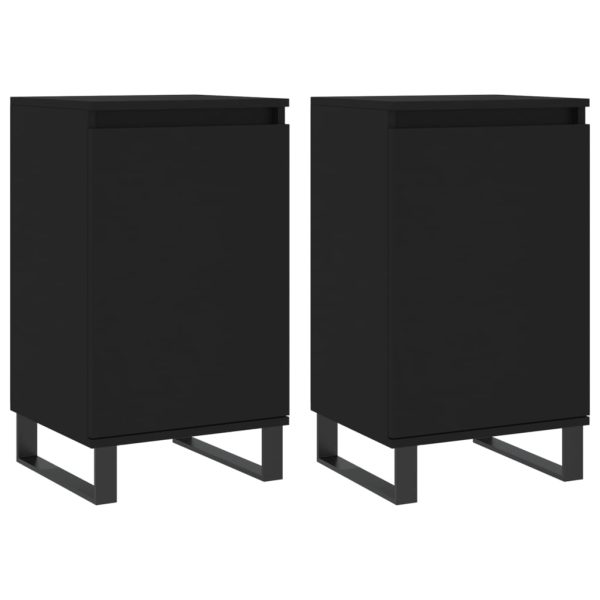 Dulapuri, 2 buc., negru, 40x35x70 cm, lemn prelucrat