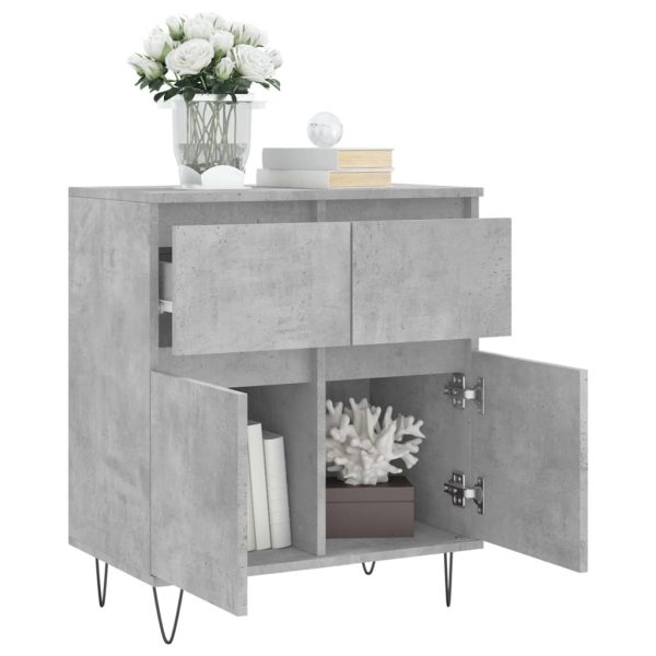 Servantă, gri beton, 60x35x70 cm, lemn prelucrat