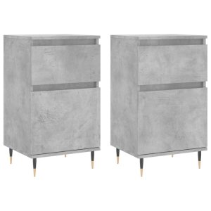 Servante, 2 buc., gri beton, 40x35x70 cm, lemn prelucrat