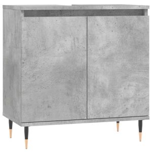 Dulap de baie, gri beton, 58x33x60 cm, lemn prelucrat