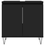 Dulap de baie, negru, 58x33x60 cm, lemn prelucrat