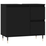 Dulap de baie, negru, 65x33x60 cm, lemn prelucrat
