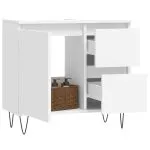 Dulap de baie, alb, 65x33x60 cm, lemn prelucrat