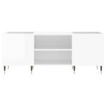 Dulapuri pentru discuri alb lucios 121x38x48 cm, lemn prelucrat