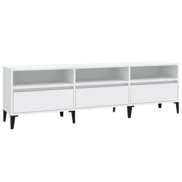 Comodă TV, alb, 150x30x44,5 cm, lemn prelucrat