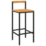 Set bar pentru grădină, 9 piese, negru, poliratan/lemn acacia
