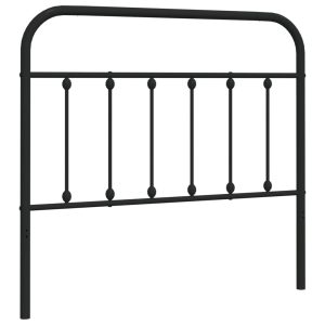 Tăblie de pat metalică, negru, 107 cm