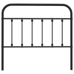 Tăblie de pat metalică, negru, 107 cm
