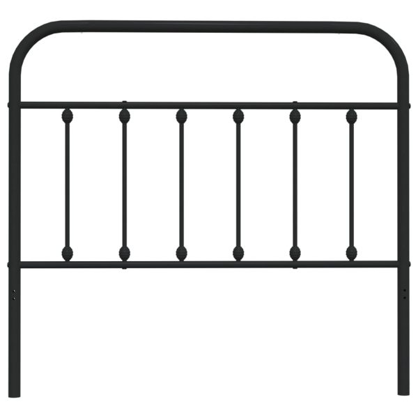 Tăblie de pat metalică, negru, 107 cm