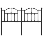 Tăblie de pat metalică, negru, 135 cm