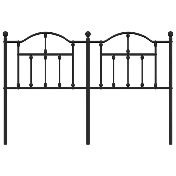 Tăblie de pat metalică, negru, 135 cm