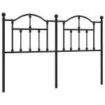Tăblie de pat metalică, negru, 150 cm