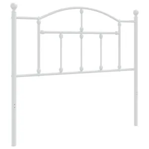 Tăblie de pat metalică, alb, 100 cm