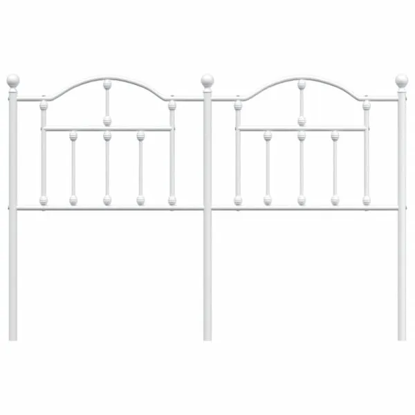 Tăblie de pat metalică, alb, 150 cm