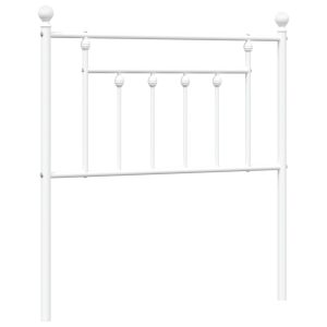Tăblie de pat metalică, alb, 80 cm