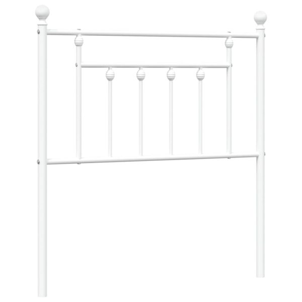 Tăblie de pat metalică, alb, 80 cm