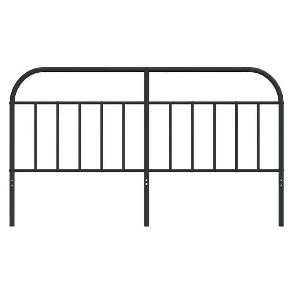 Tăblie de pat metalică, negru, 160 cm