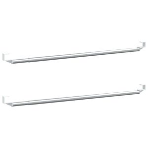 Șine pentru perdele 2 buc, alb și argintiu, 40-60 cm, aluminiu