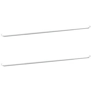 Șine pentru perdele 2 buc, alb și argintiu, 90-130 cm, aluminiu