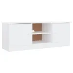 Dulap TV „ALTA” alb, 112x35x41 cm, lemn masiv de pin