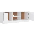 Dulap TV „ALTA” alb, 112x35x41 cm, lemn masiv de pin