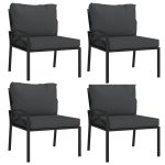 Set mobilier de grădină cu perne gri, 11 piese, oțel