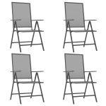 Set de masă pentru grădină, 5 piese, antracit, oțel