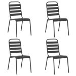 Set de masă pentru grădină, 5 piese, antracit, oțel