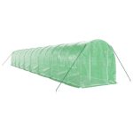 Seră cu cadru din oțel, verde, 32 m², 16x2x2 m