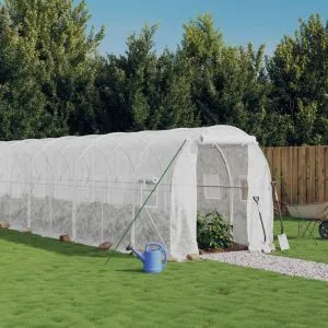 Seră cu cadru din oțel, alb, 44 m², 22x2x2 m